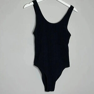 Black High Waisted One Piece Swimsuit